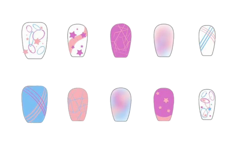 Disorder: interwoven pink and blue lines, stars, and gradients