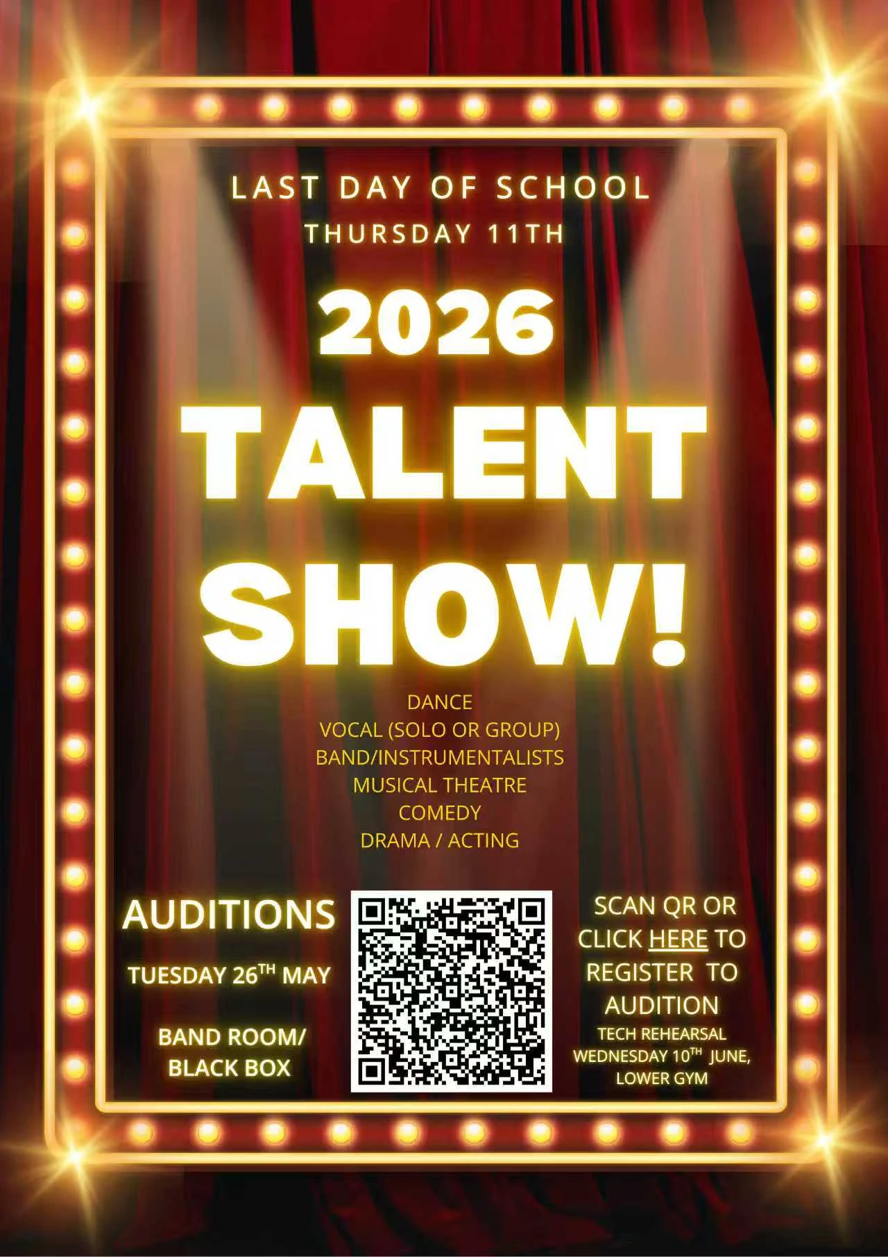 Original campus research poster: Talent show